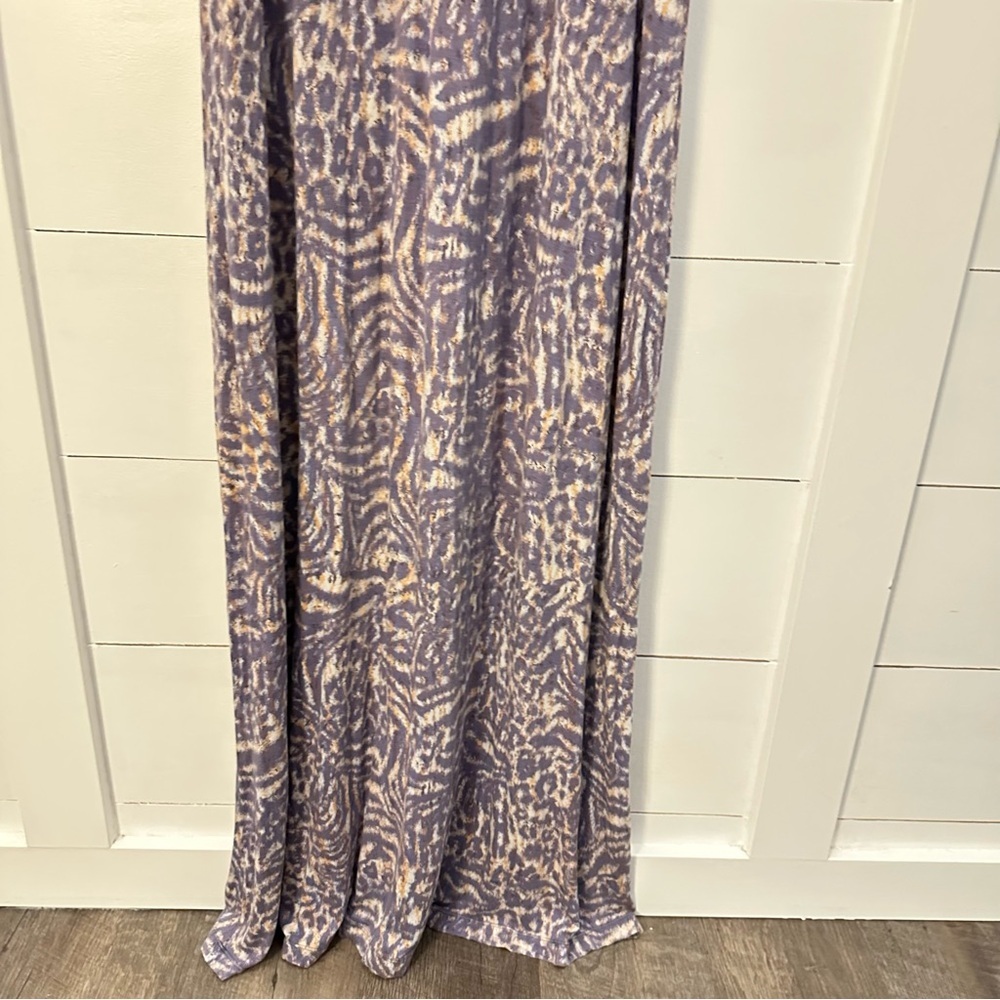 CABI L woman abstract purple gold Patio sleeveless maxi dress coastal boho chic - Picture 13 of 14